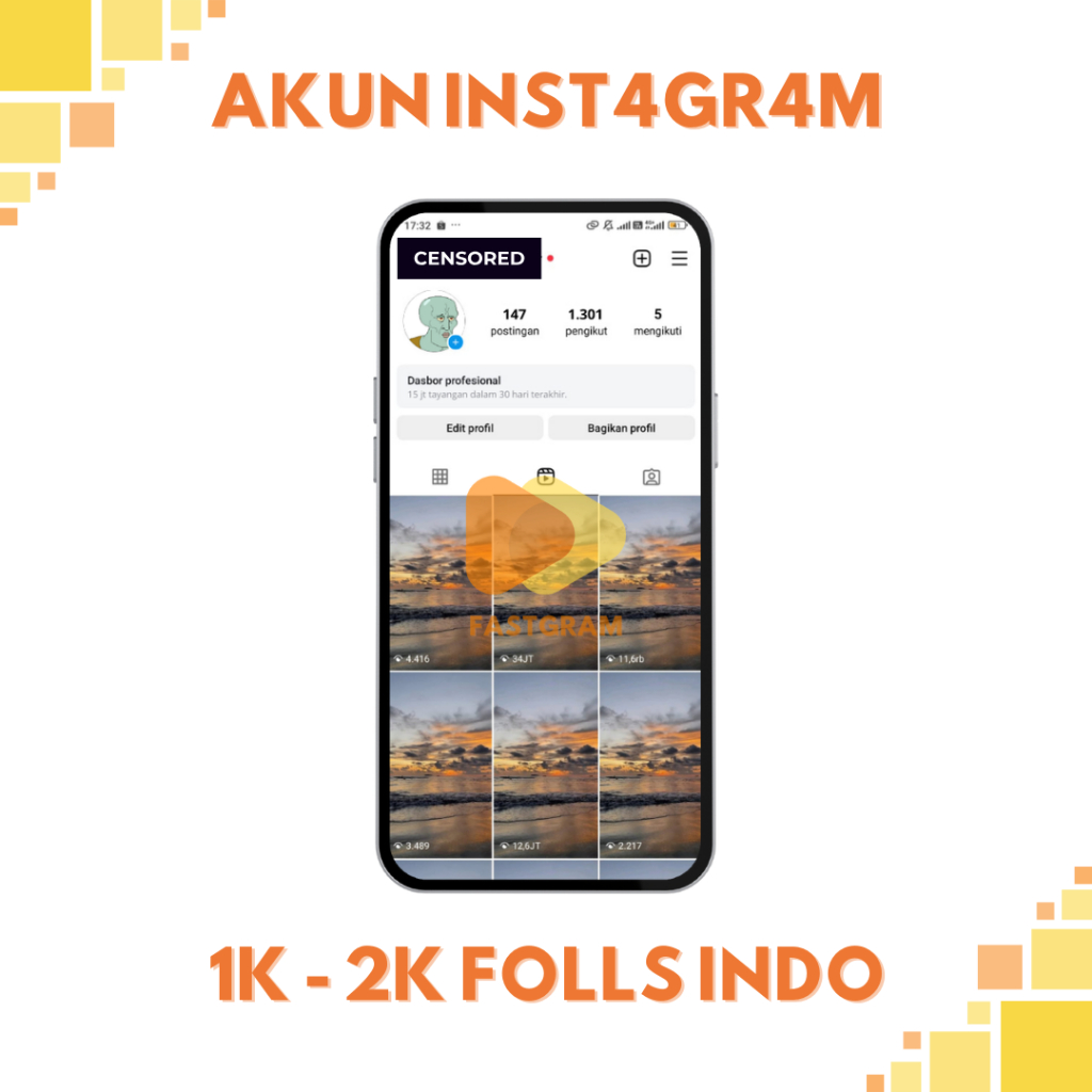 AKUN INST4GR4M 1K - 2K FOLLS REAL INDO | FASTGRAM