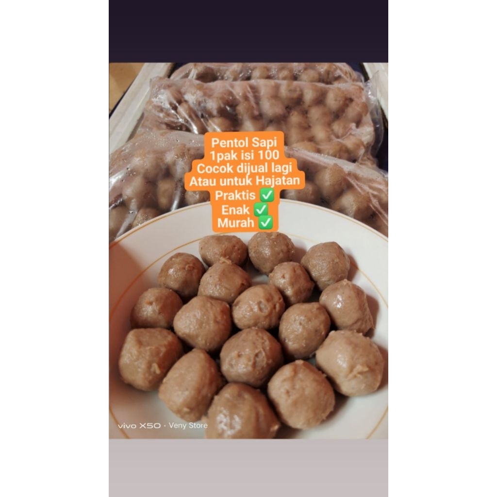 

PENTOL BAKSO SAPI FROZEN ISI 100 PCS