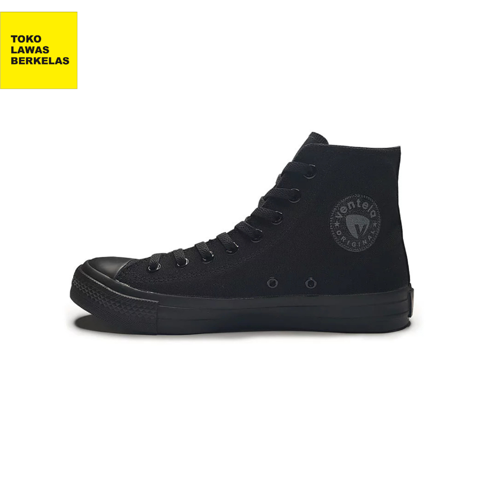 Sepatu Ventela Ethnic All Black High Cut - Ventela Shoes Full Hitam Sepatu Sekolah