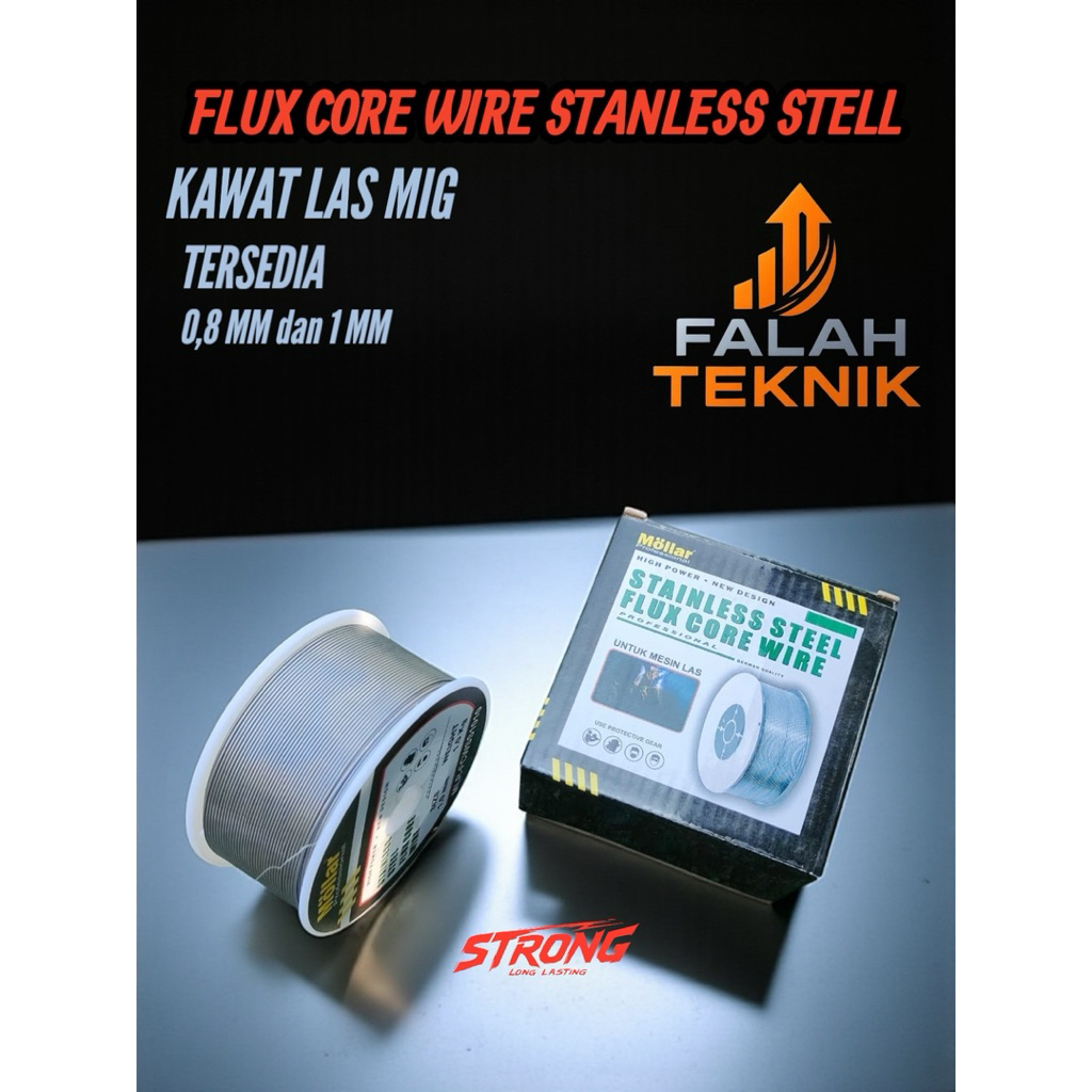 Kawat Las Stainless Steel KAWAT MOLLAR STAINLESS STEEL MIGKawat Las MIG  Flux Core Wire 1 MM & 0,8 M