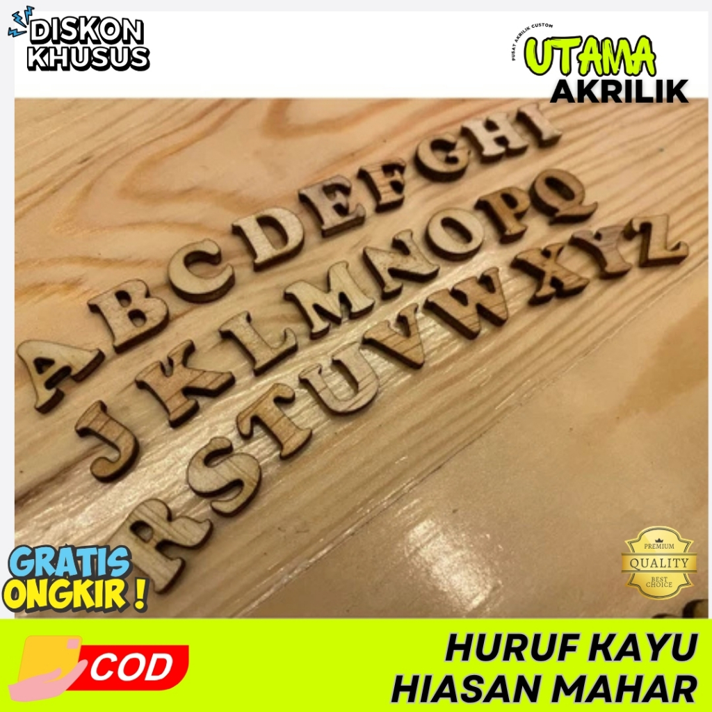 Huruf kayu Hiasan mahar bahan mahar