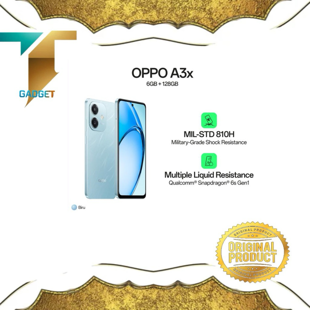 oppo a3x ram 6gb/rom 128gb garansi resmi oppo