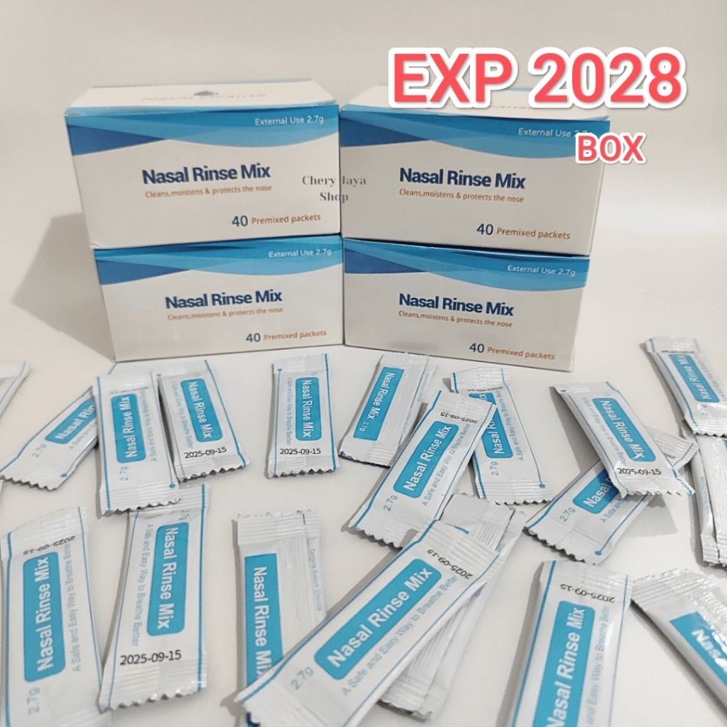 Salt Garam KOTAK 40 PCS Pencuci Cuci Pembersih Hidung ORIGINAL EXP 2028 Nose Nasal Sinus Rinse Clean