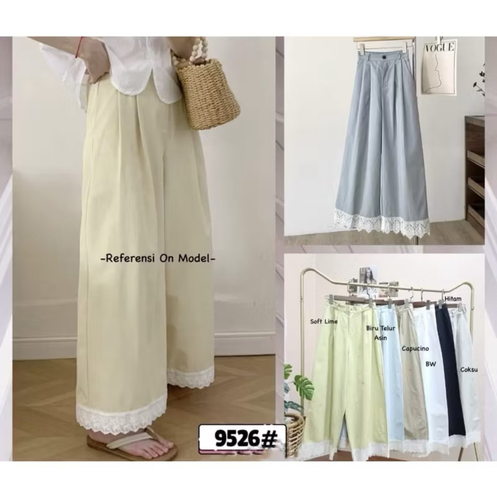 celana kulot renda bawah