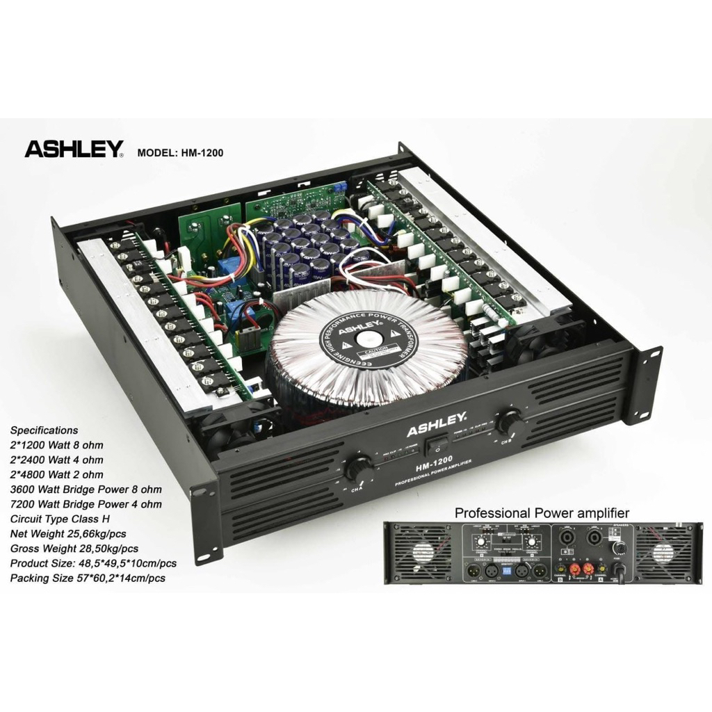 Power amplifier ashley hm1200 hm 1200 original