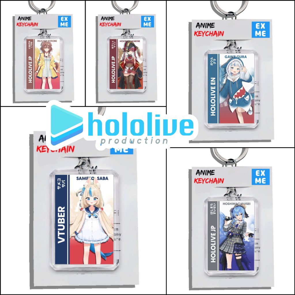Gantungan Kunci Vtuber Hololive JP dan EN - Keychain Vtuber Hololive JP EN - Gantungan Kunci Gawr Gu