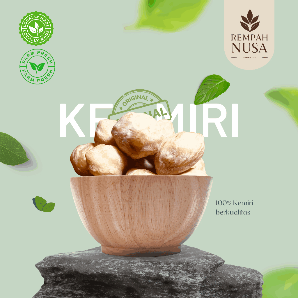 

Kemiri Kupas Kering Wangi Asli Rempah Nusa | 250 gr / 500 gr / 1 kg Bisa Grosir UMKM