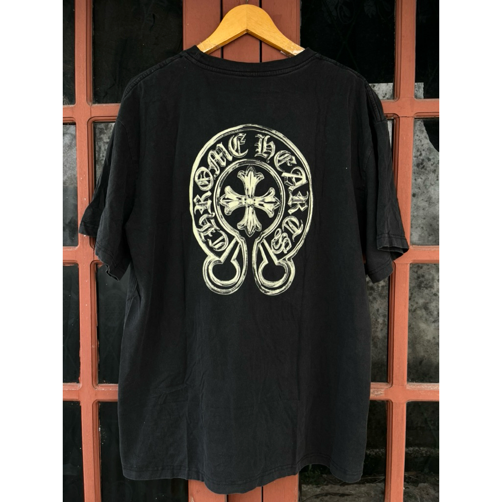 TSHIRT PRIA CHROME HEARTS HITAM PEKAT UK XL