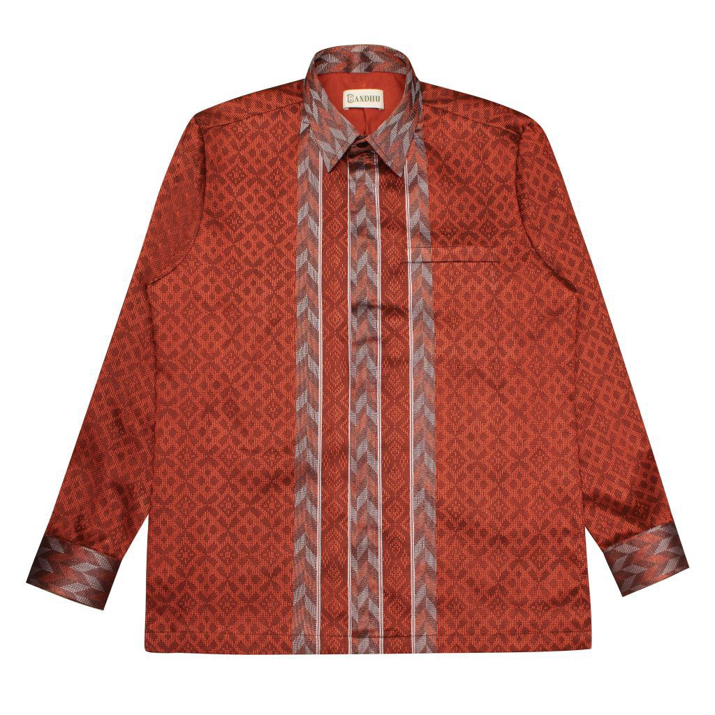 [READY NEW ARRIVAL] Kemeja Batik Pria Lengan Panjang - Kemeja Tenun Songket Baron - Kemeja Tenun Jep