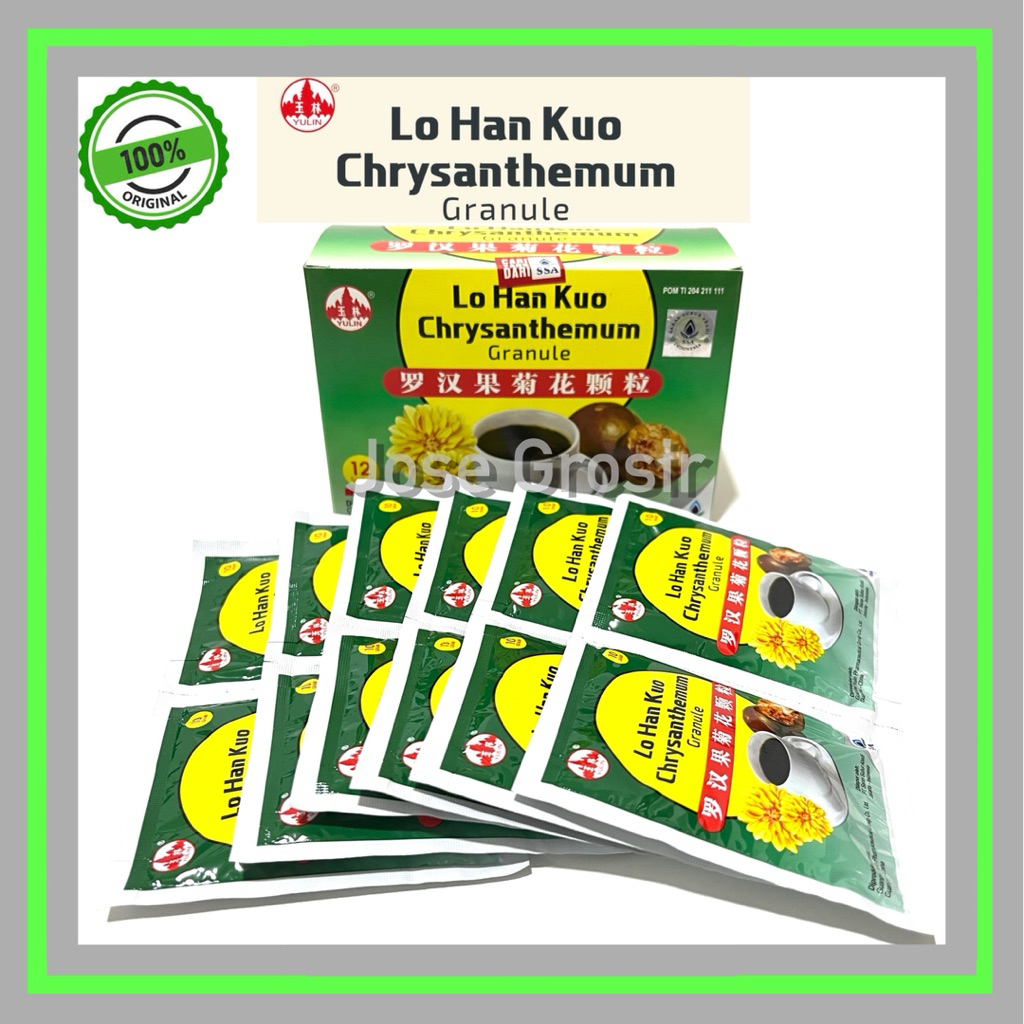 

LO HAN KUO CHRYSANTHEMUM GRANULE 12 SACHET SSA SARAS SUBUR ABADI LOHANKUO CIHUA PANAS DALAM SAKIT TENGGOROKAN