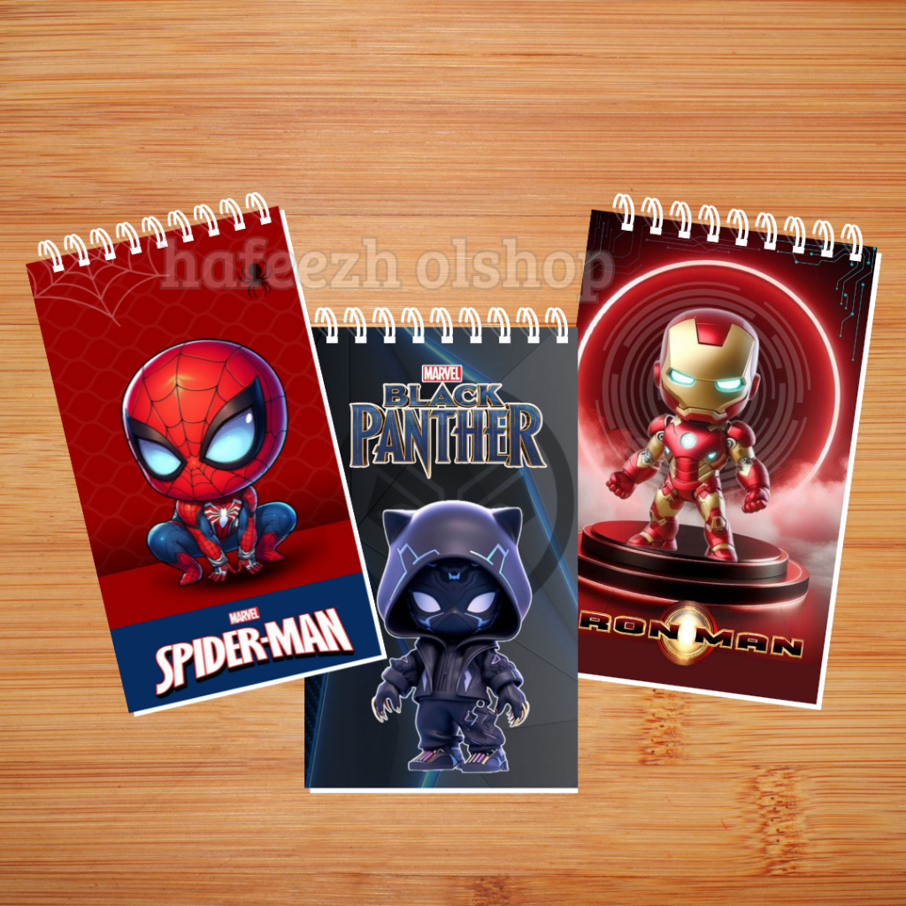 

Buku Catatan Notebook Notes Notepad Spiderman Ironman Black Panther