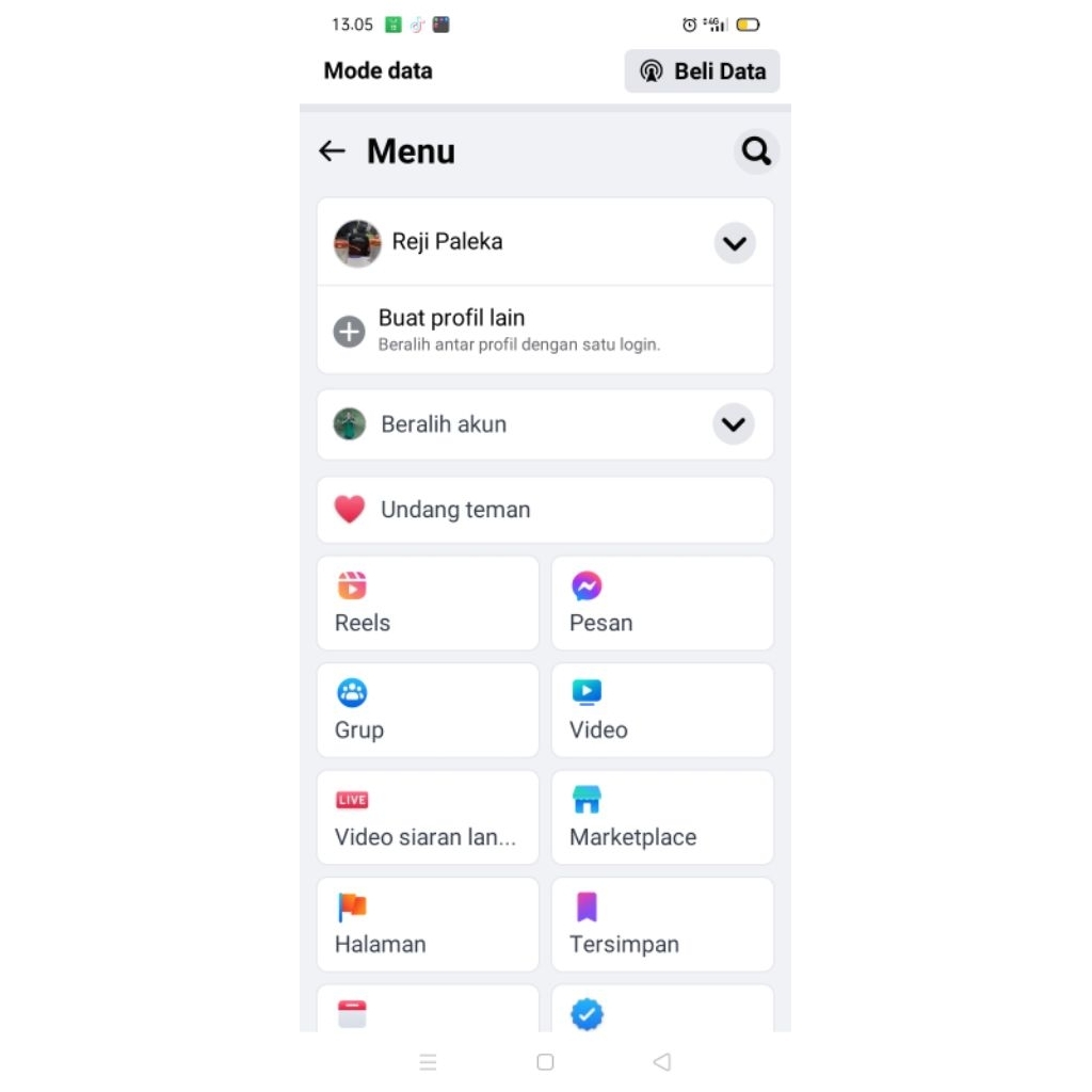 

FB ganda/buat profil lain ready