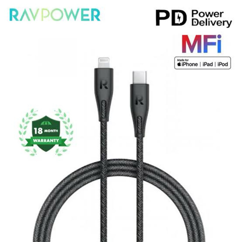 KABEL CHARGER IPHONE MFI RAVPOWER CB1004