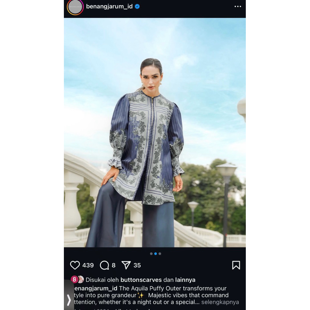 Benang Jarum Aquila Puffy Outer Navy Pre❤️ With Tag