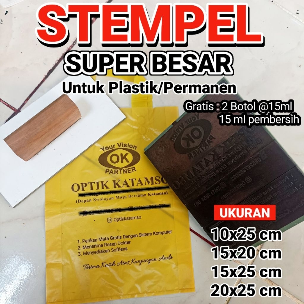 

STEMPEL JUMBO SUPER BESAR Untuk Plastik/Kresek/ Tinta Permanent
