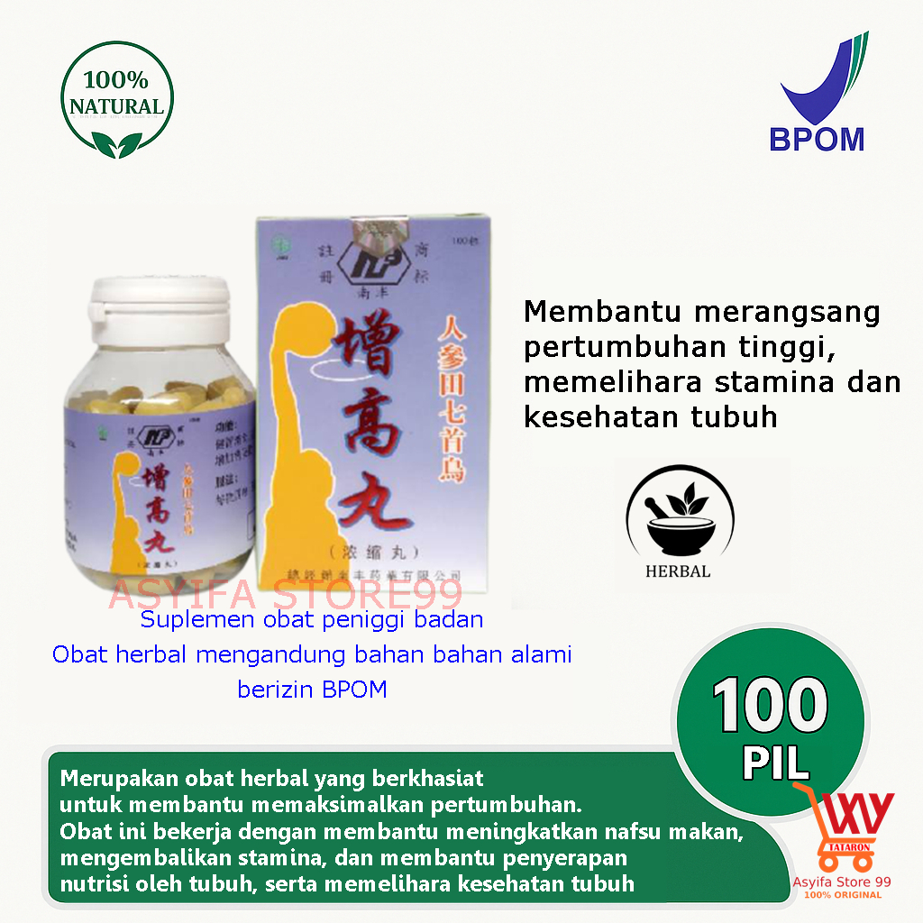 Suplemen Peninggi Badan Cepat Paling Ampuh / Obat Herbal Peninggi Badan Original
