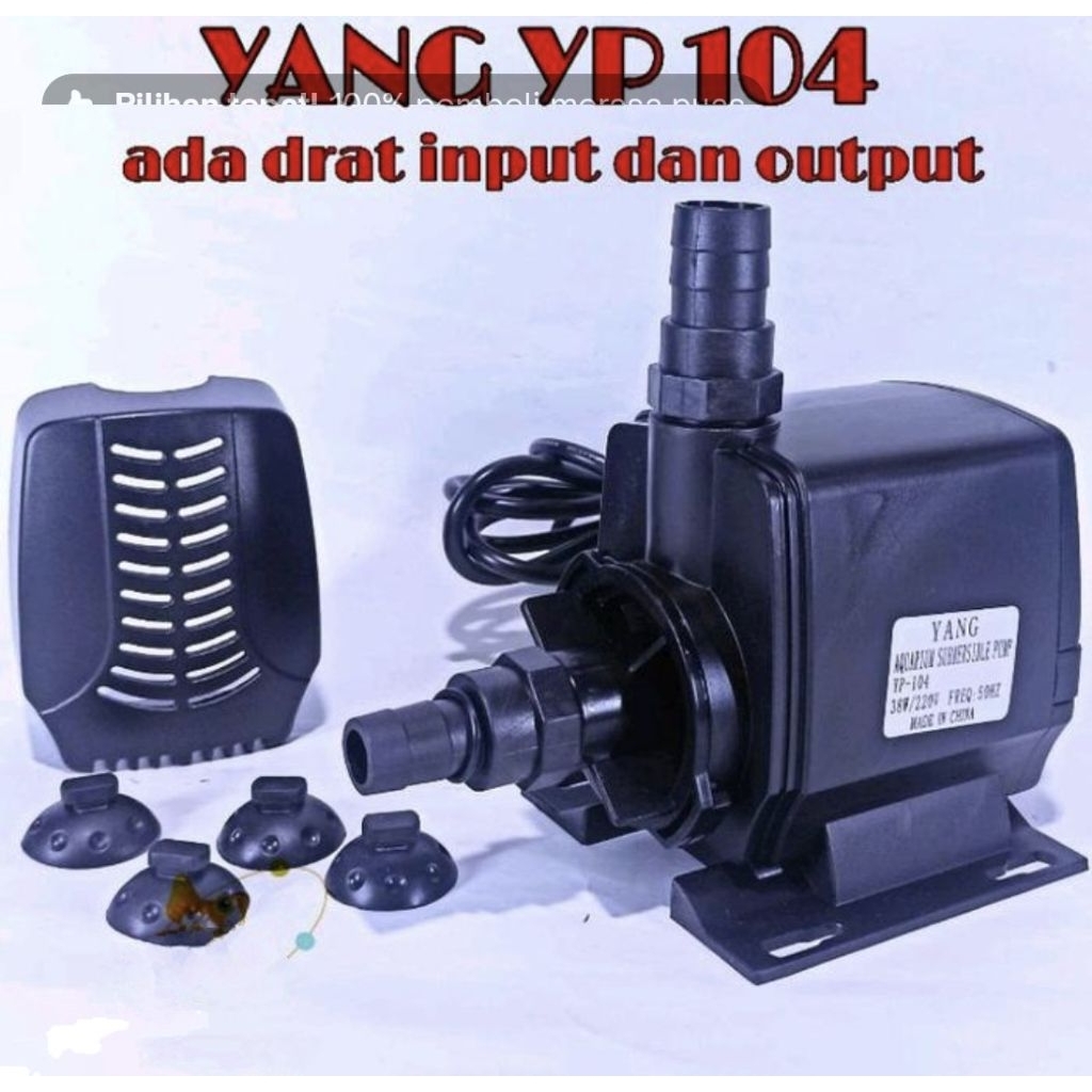 Pompa Filter Kolam Ikan YANG YP-104 Aquarium YP 104 Mesin Sirkulasi Celup YP104