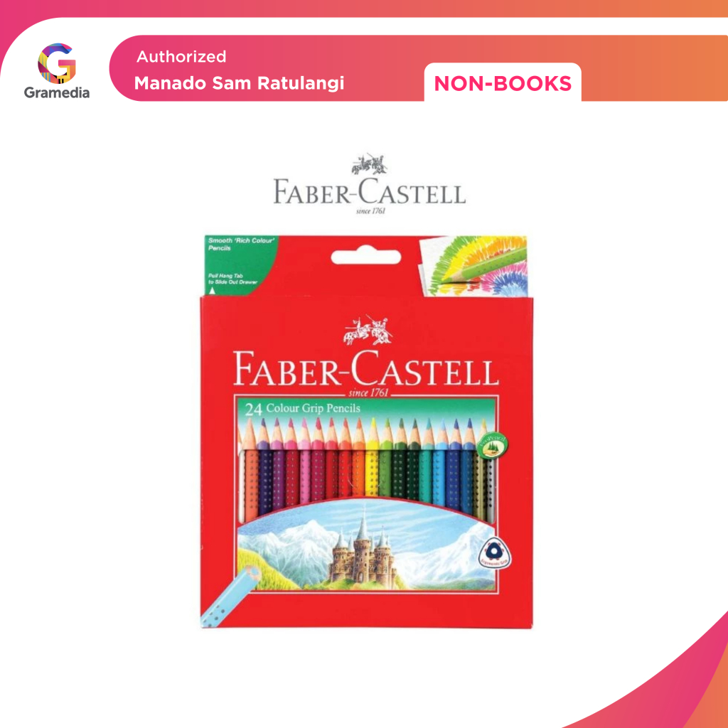 

Gramedia Manado-Faber Castell Classic Colour Grip Pencils 24 Warna