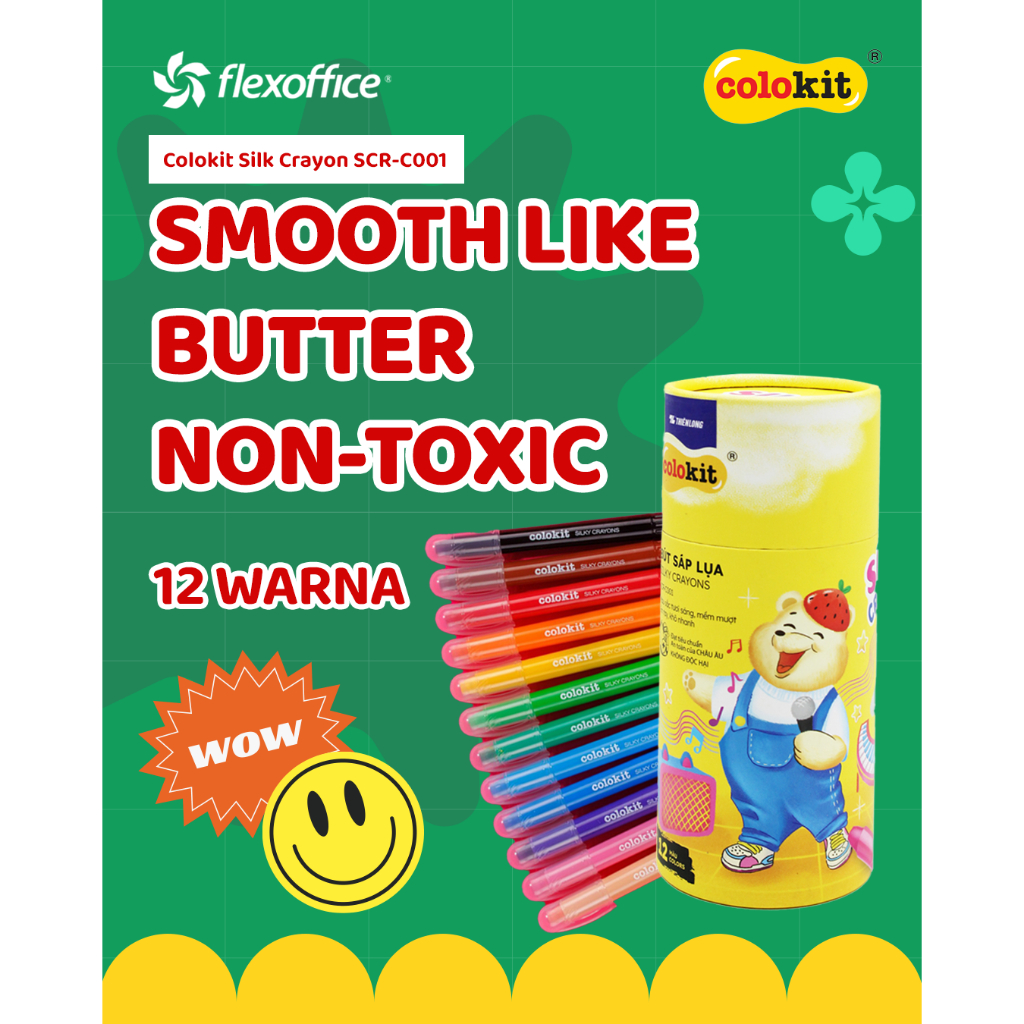 

FlexOffice Colokit Silky Crayon SCR-C001 12 Warna/Set krayon lembut art anak