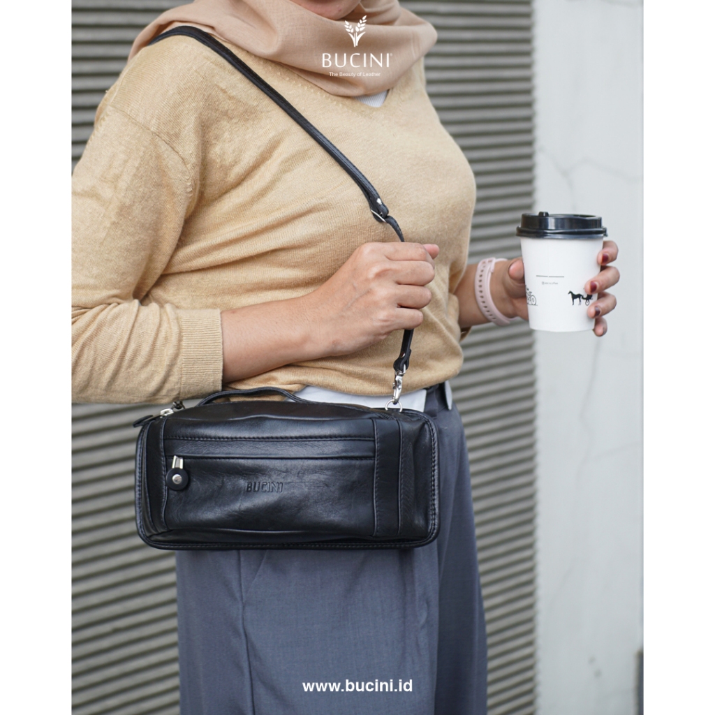 Leather Sling Bag I Tas Selempang Kulit Wanita & Pria BUCINI Jona