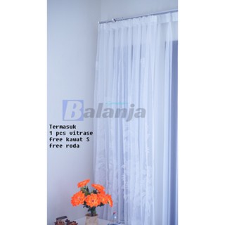 Gorden Vitrase Polos Warna Gorden Jendela Pintu Puring Horden Kelambu