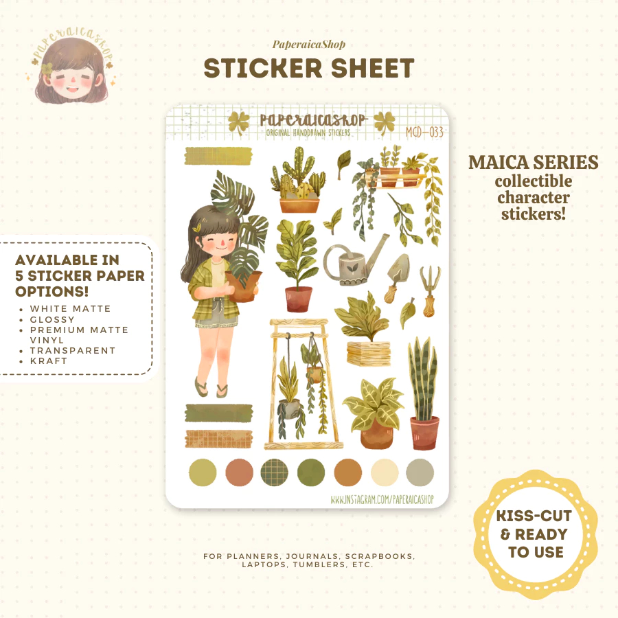 

Paperaica - Cute Plant Tita Stickers, Plant Stickers, Indoor Plants Stickers, Plantcore