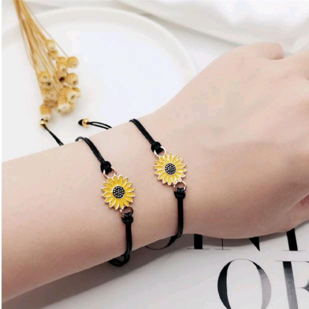 Gelang Tali Persahabatan Anyaman Korean Fashion Gelang BFF Gelang Pasangan Sahabat Gelang Etnik 2pcs