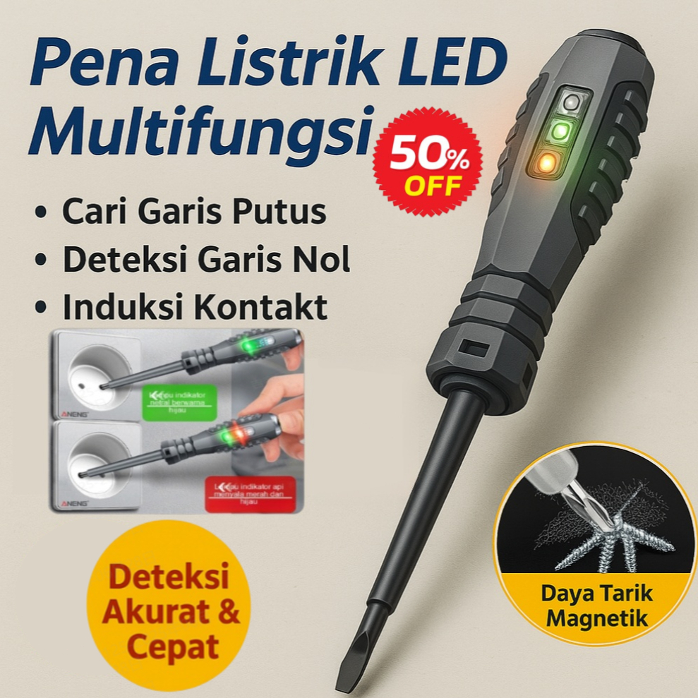 ⚡️GRATIS ONGKIR⚡️【COD/Diskon 50%】Tespen Elektrik Berkualitas/Alat Penguji Arus/Obeng Tespen/Alat Det