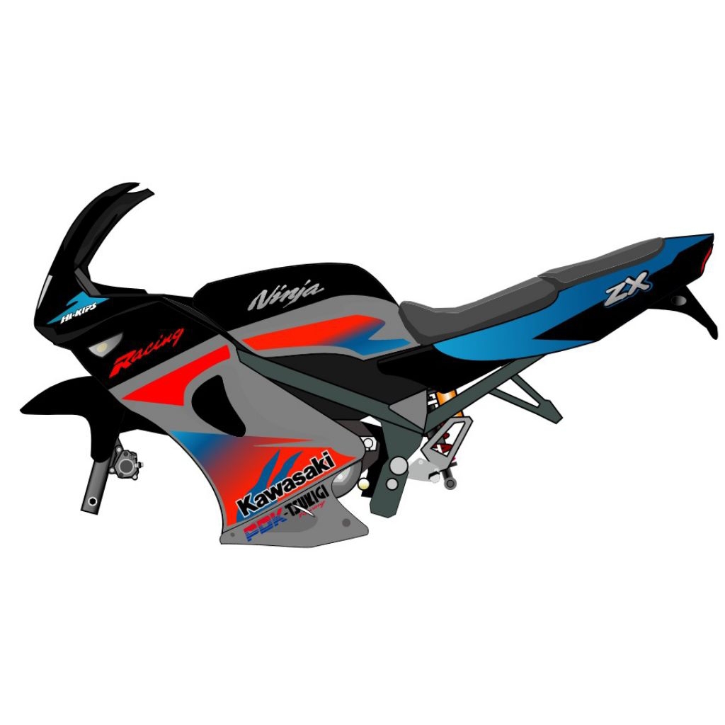 striping transfaran clear ninja rr 150 old livery krr xc