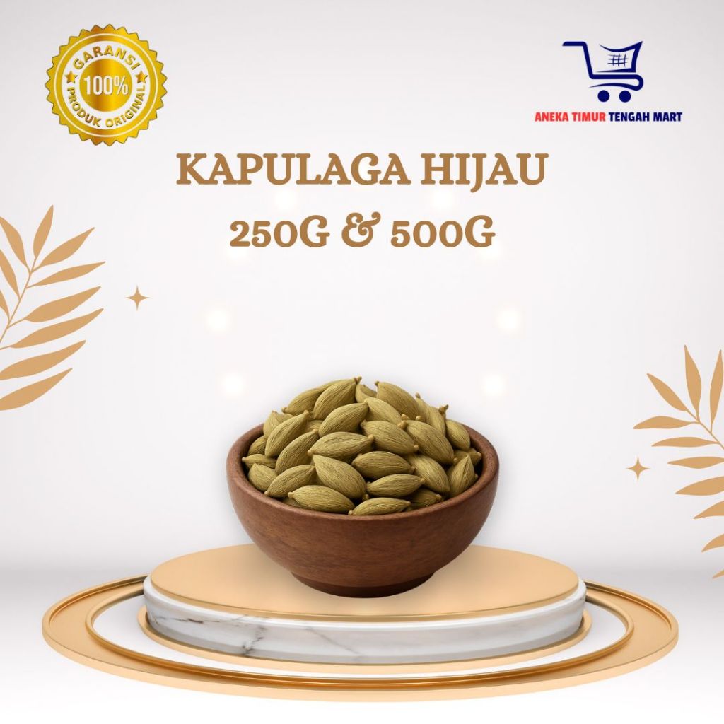 

Kapulaga Hijau Asli | Green Cardamom Grade A Premium | Rempah Aromatik Timur Tengah & India | Bumbu Rempah Nasi Kebuli, Biryani, Mandi | 1kg / 250gr / 500gr