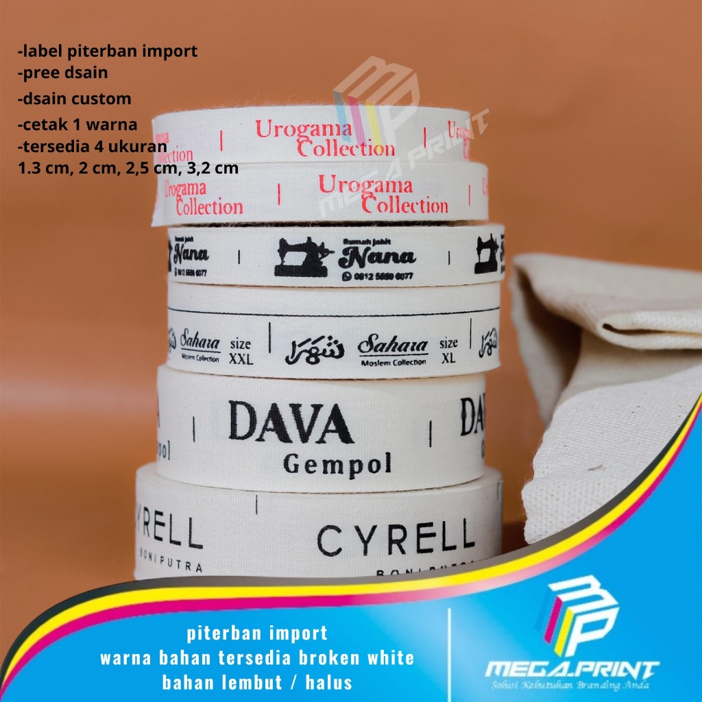 

Label Hijab Custom Label Baju Custom Label Katun Custom 50m Free Design