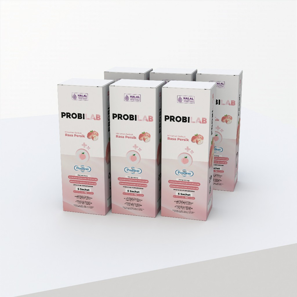 

PROBILAB - 6 Box Suplemen Kids 3 Biotik untuk Pencernaan & Tumbuh Kembang Anak Rasa Peach