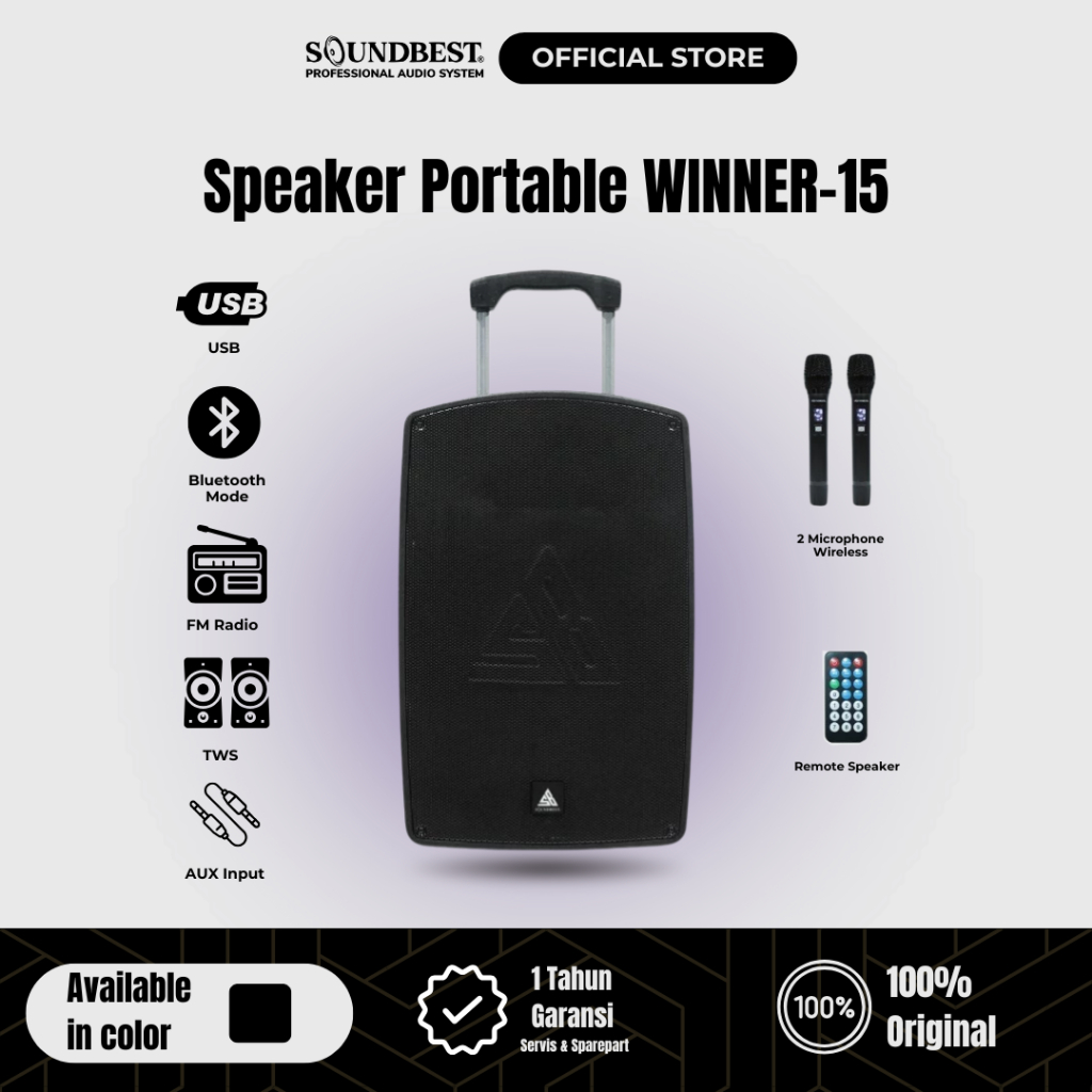 SOUNDBEST Speaker Portable WINNER-15 - GARANSI RESMI
