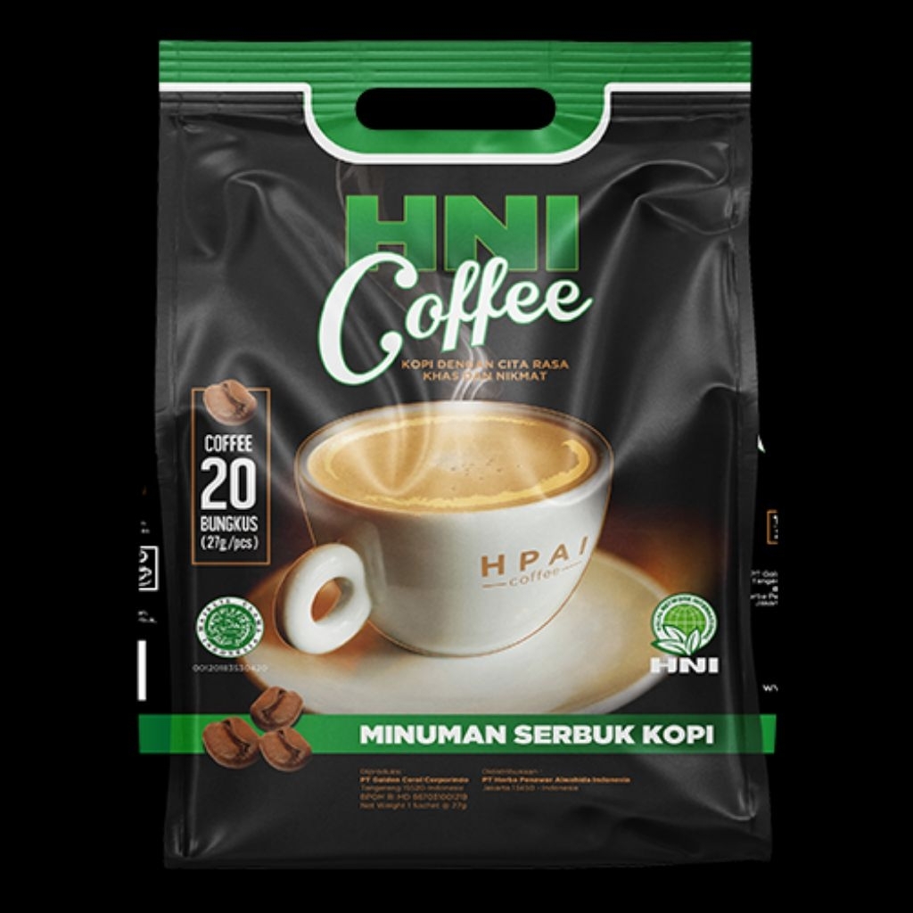 

Kopi anti darah tinggi dan meningkatkan stamina pria wanita HNI Hpai COFFEE original isi 20 sachet