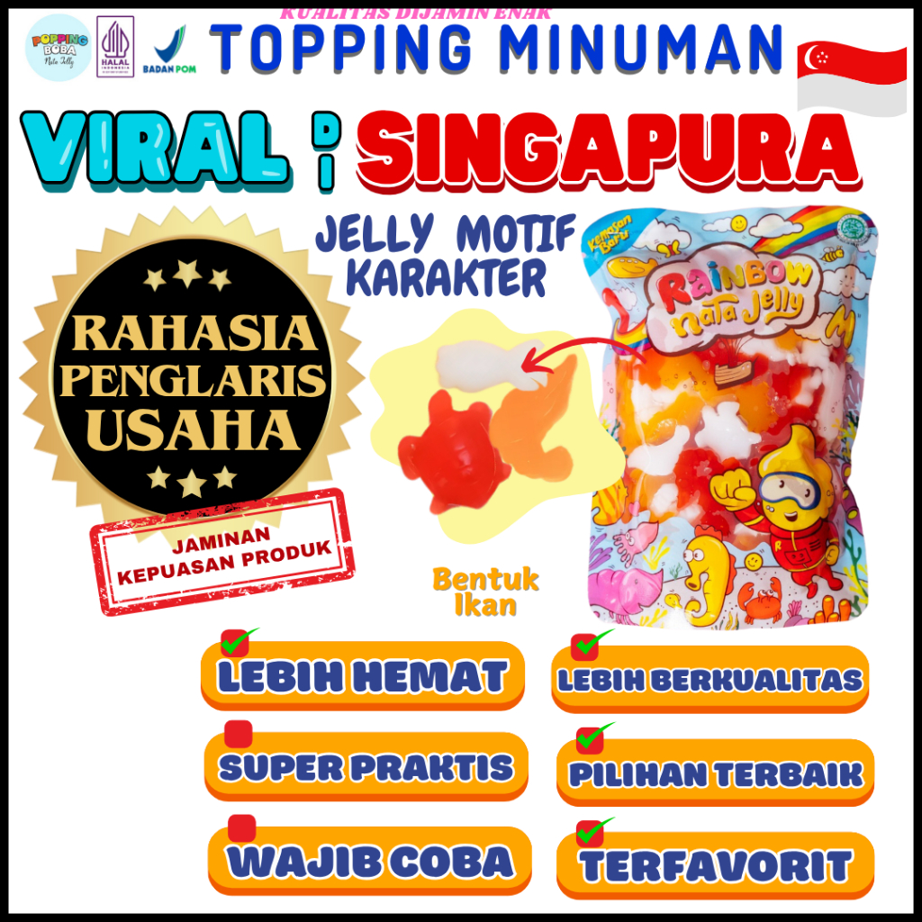 

JellyMotifKarakterToppingMinumanPelengkap RICHCREME Krimer Creamer Bubuk Powder - Jelly Motif Karakter 500 Gram | Cocok Untuk Semua Jenis Minuman