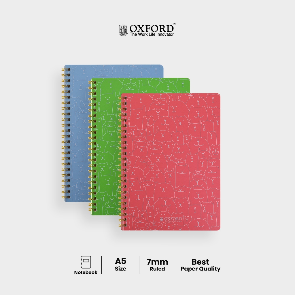 

Oxford Notebook Spiral Ukuran A5 Buku Catatan 80 Lembar – PP Cover Premium Made in Korea