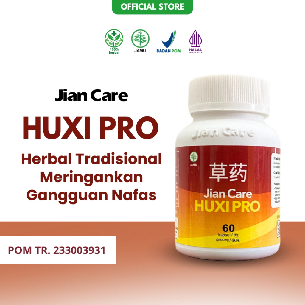 Jian Care HuxiPro - Herbal Cina Tradisional Bantu Meringankan Batuk & Gangguan Pernapasan Original