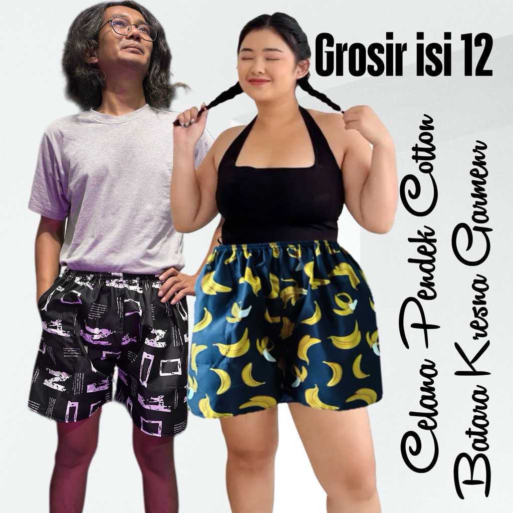 1 Lusin Grosir Celana Pendek Kolor Boxer Pria Wanita Lusinan Terlaris