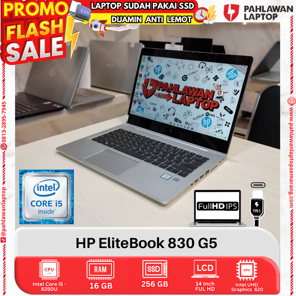 LAPTOP HP Elitebook 830 G5 Core i5 GEN 8 RAM 16GB SSD 256GB