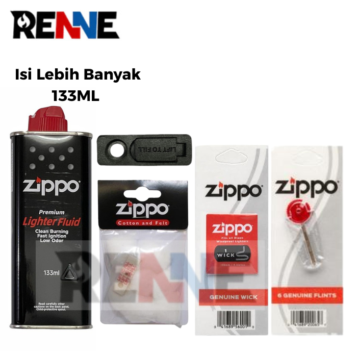 PAKET KOMPLIT- MINYAK ZIPPO + BATU ZIPPO + SUMBU ZIPPO +KAPAS ZIPPO MINYAK ZIPPO ISI ULANG KOREK