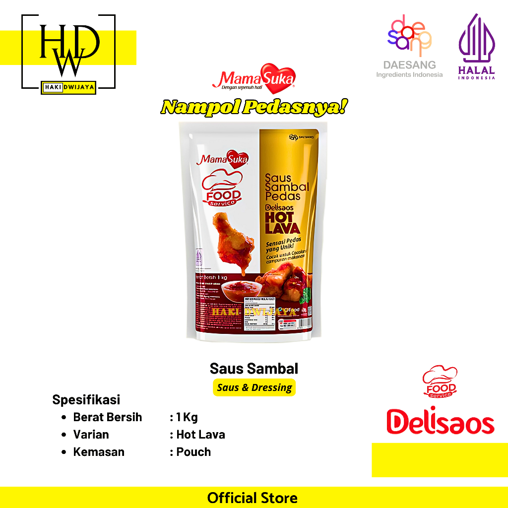 

[1Kg] Mamasuka Delisaos Saus Hot Lava Pouch