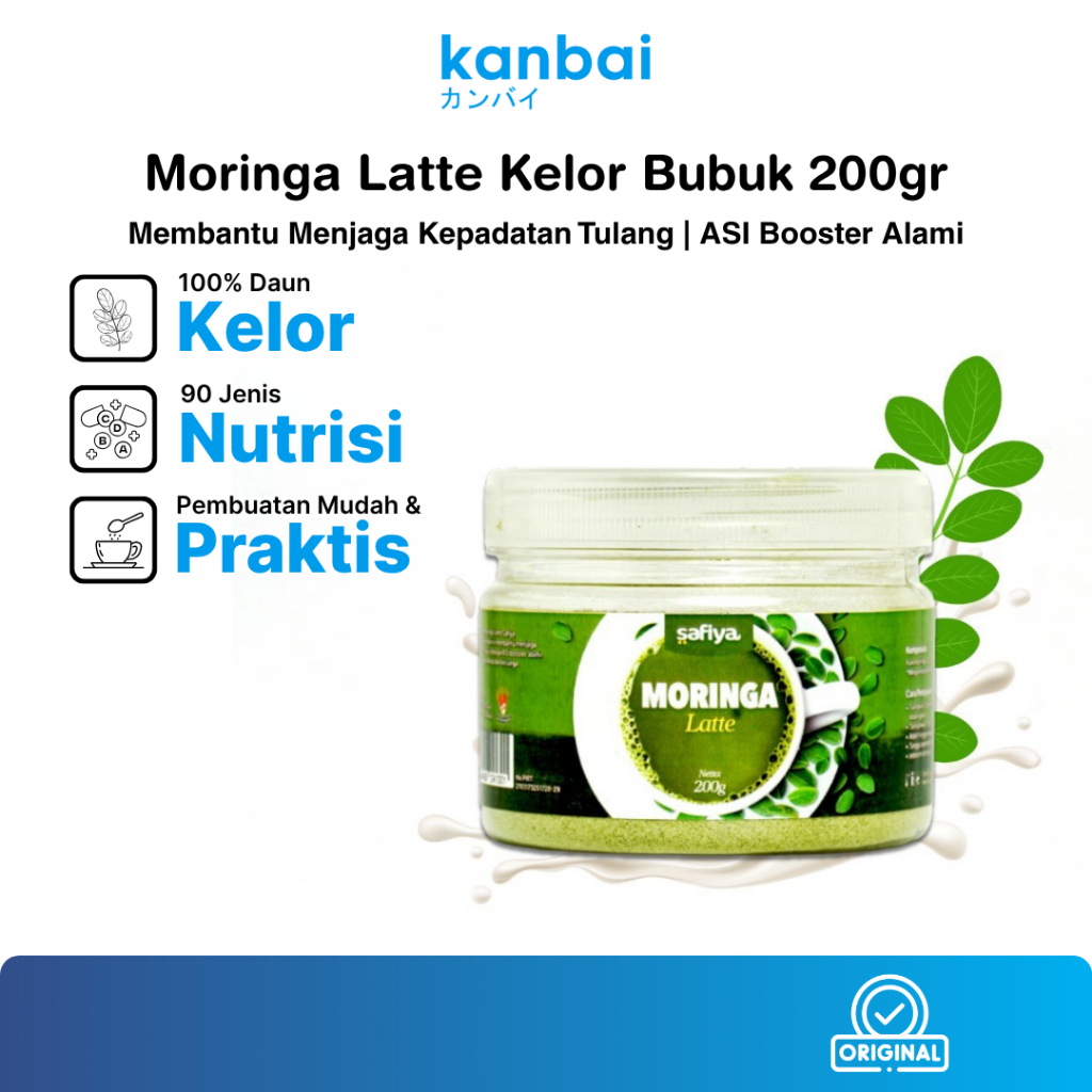 

SAFIYA MORINGA LATTE BUBUK MINUMAN DAUN KELOR 200 GRAM / BUBUK DAUN KELOR