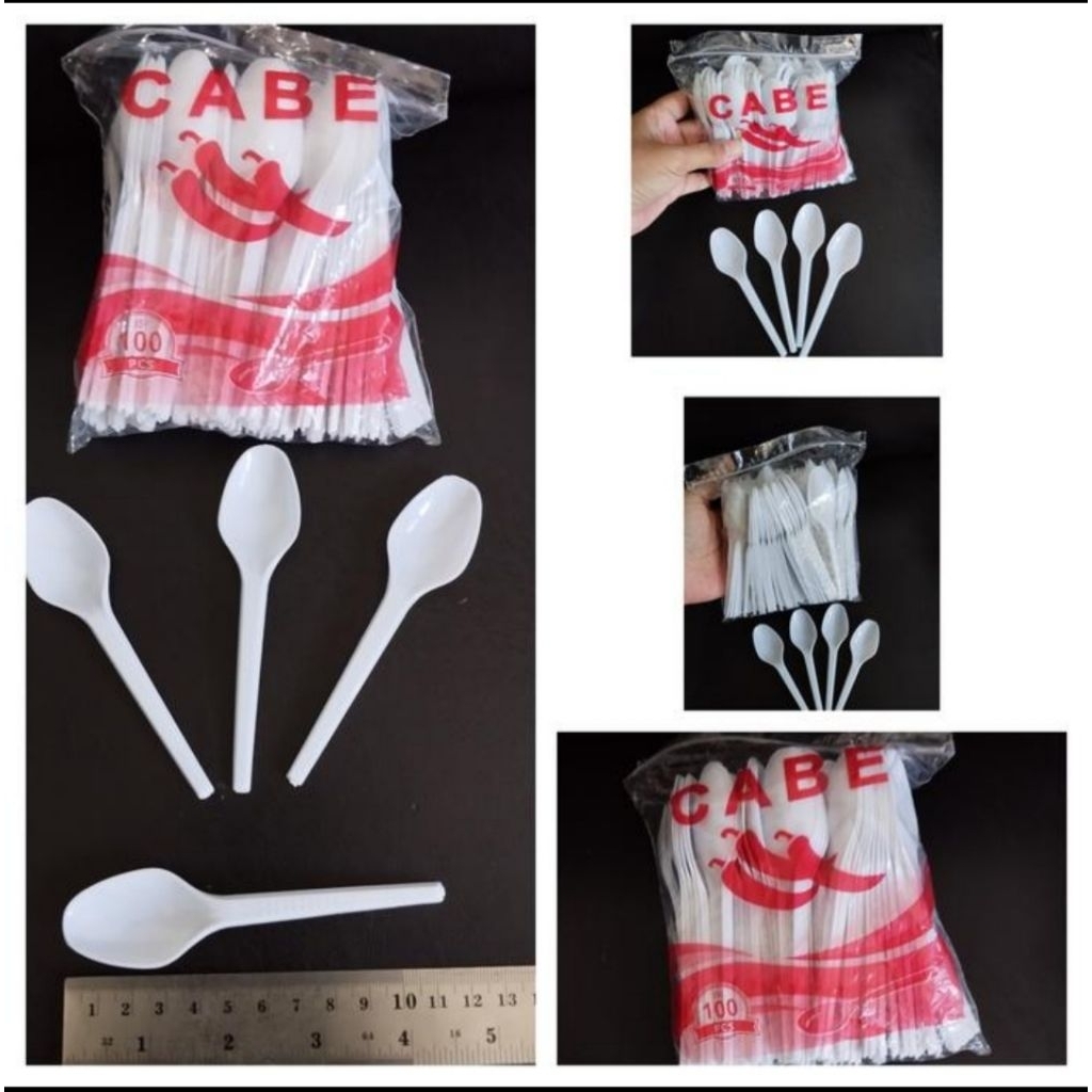 Sendok Kue Tart isi 100pcs/Sendok Plastik Kecil/Sendok Puding Agar-Agar Jelly/Sendok Es Krim/Sendok 