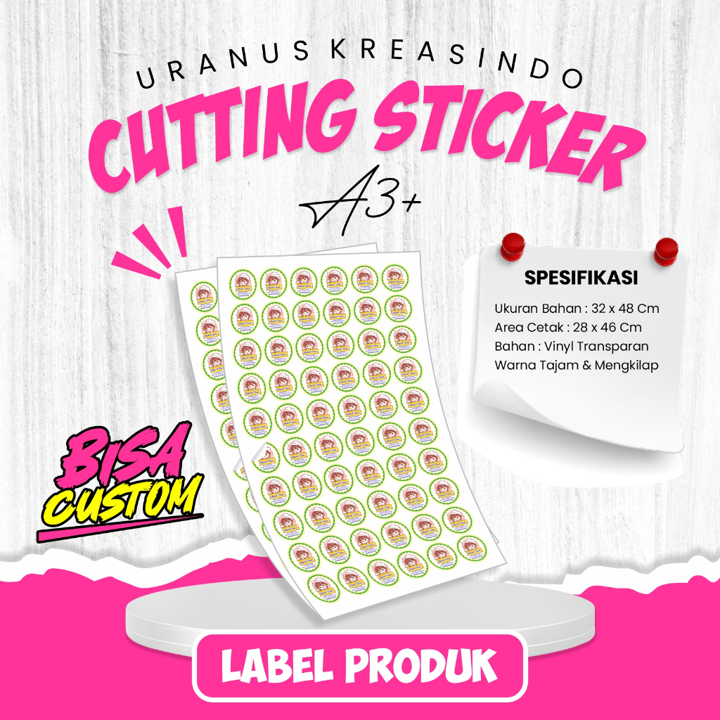 

CUTTING STIKER TRANSPARAN LABEL A3+ – SOLUSI CETAK LABEL PRODUK UMKM!