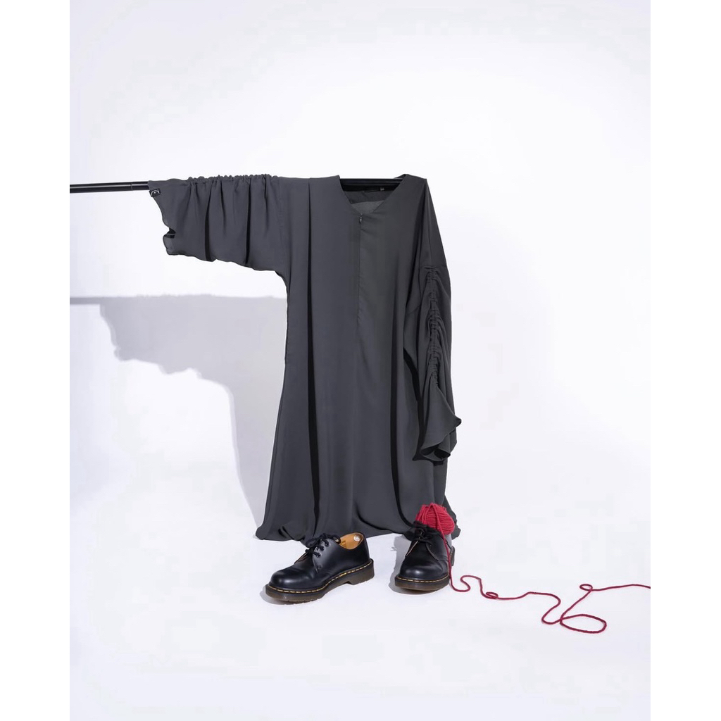 Aljenna - Murunaa Abaya - Dark Grey - Size L - PRELOVED 