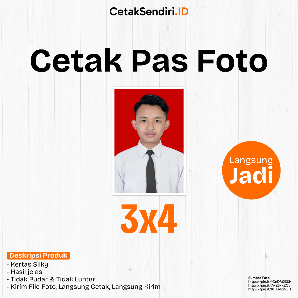 Cetak Pas Foto 3X4 / Cetak Foto / Cetak Pas Foto Langsung Jadi