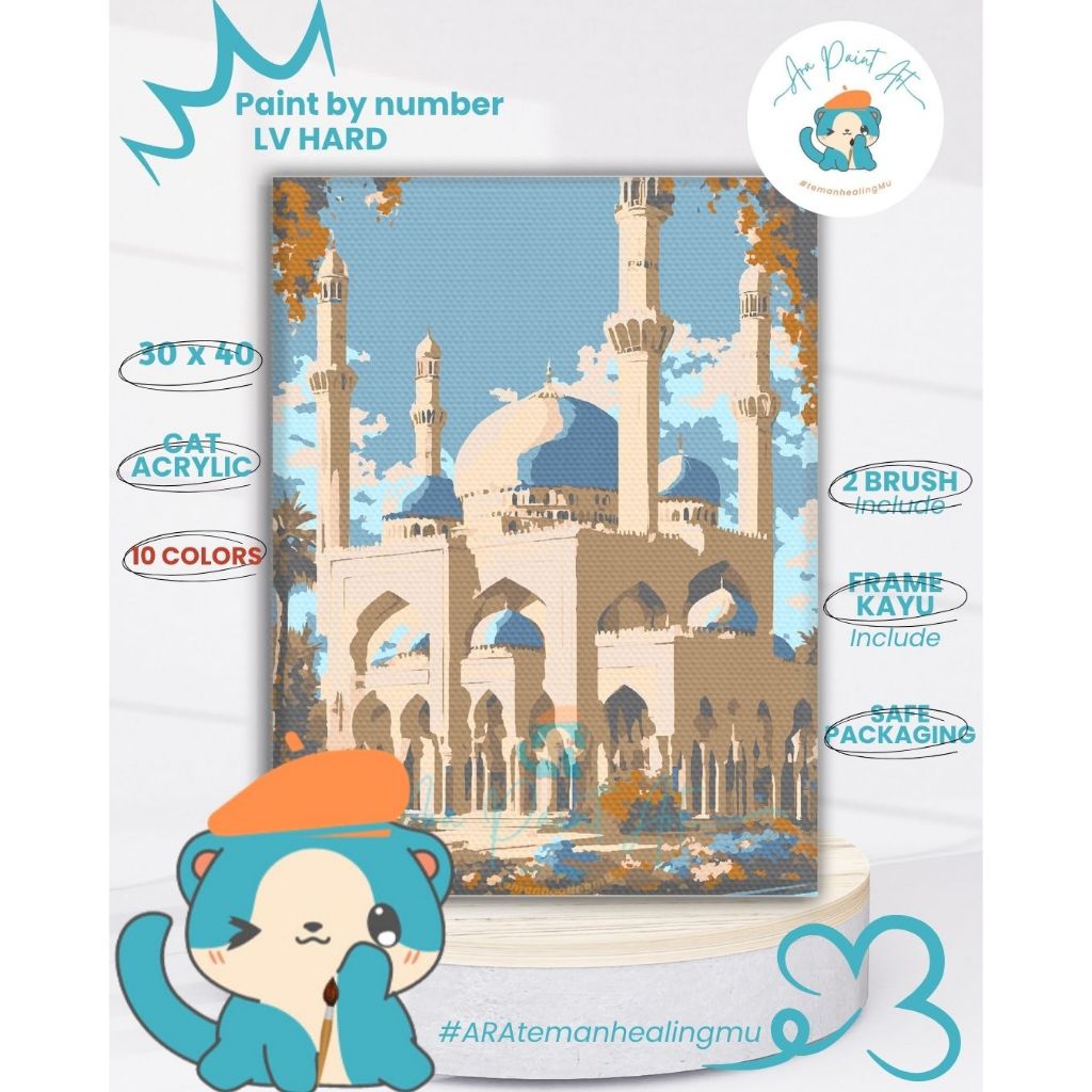 

MASJID SYECH ZAYID SERIES Paint by numbers kit I MASJID ZAYED I Painting I Painting by number I Kado Wisuda I Kado unik