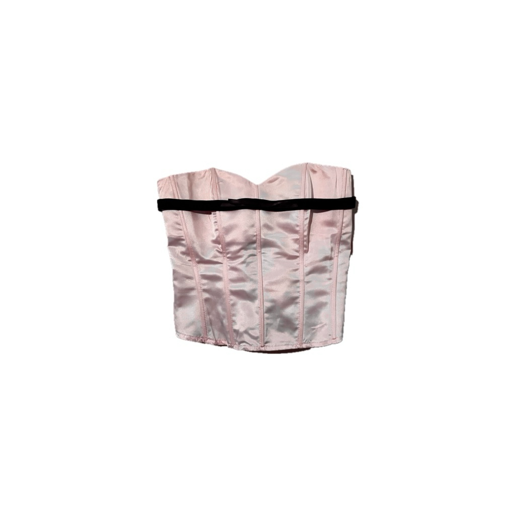 pink satin corset top
