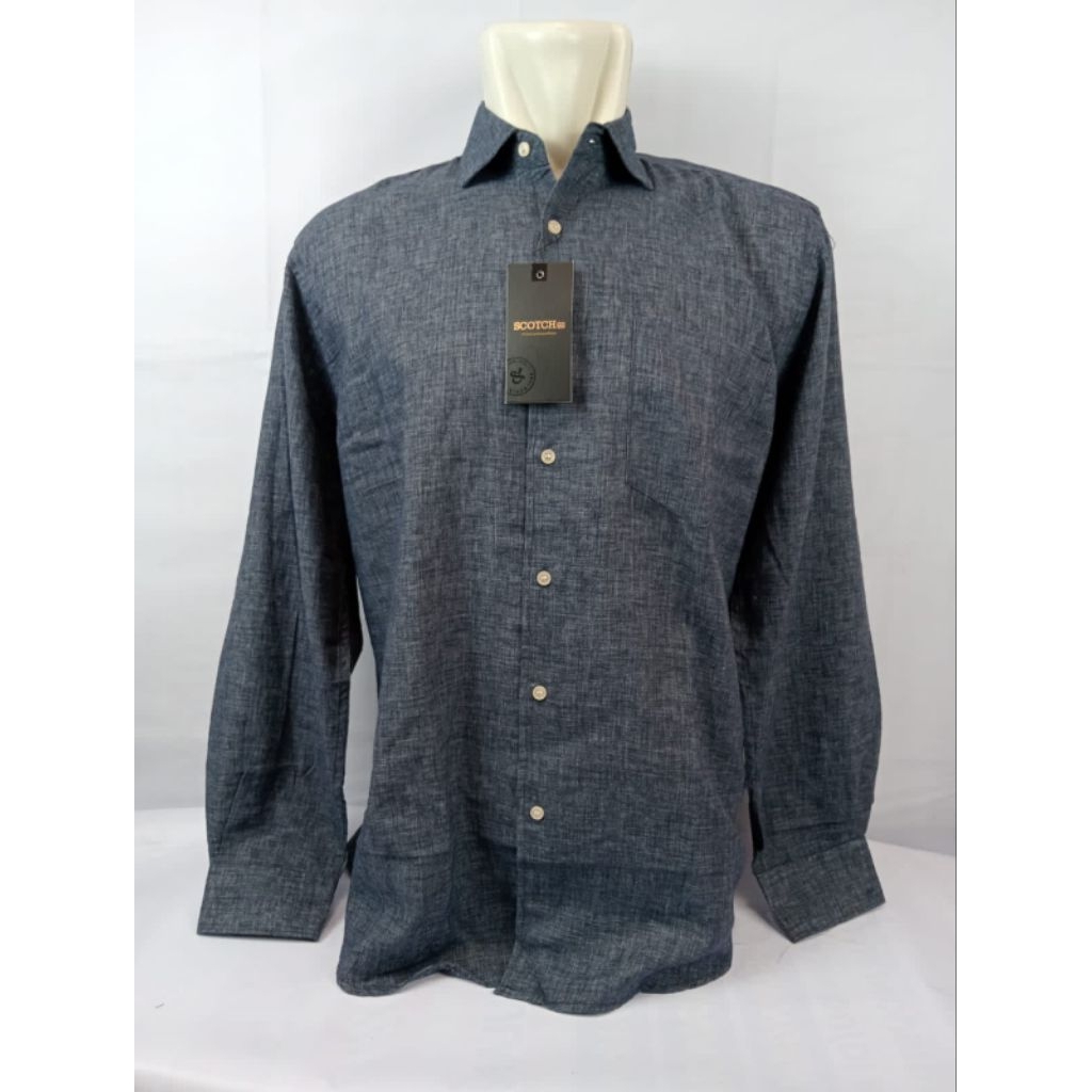 KEMEJA PRIA  DEWASA MODERN FIT FORMAL LENGAN PANJANG SCOTCH & CO