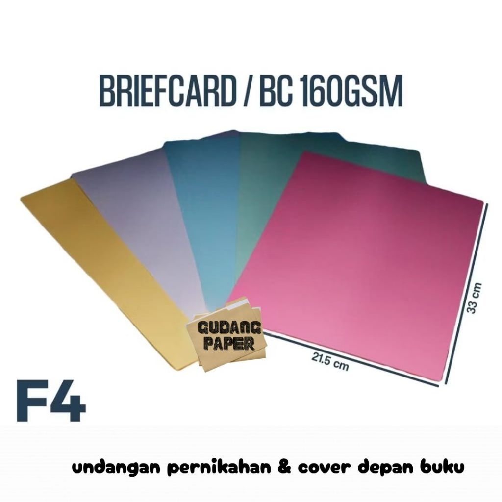 

Kertas BC F4 160 gsm isi 100 lembar / Kertas Brief Card F4